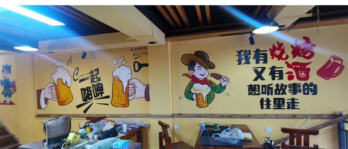 商业工装彩绘墙绘