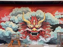 商业工装彩绘墙绘