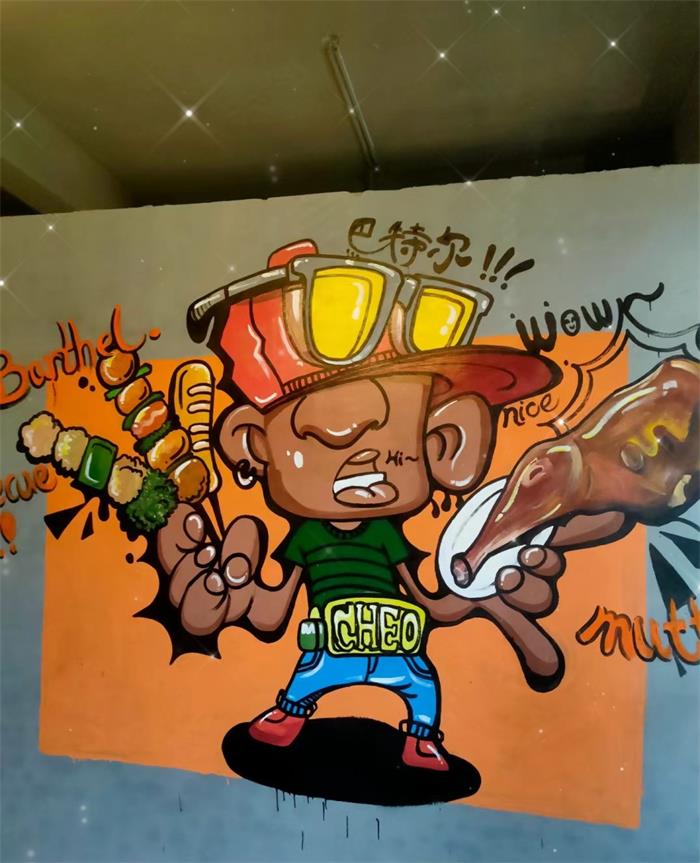 商业工装彩绘墙绘