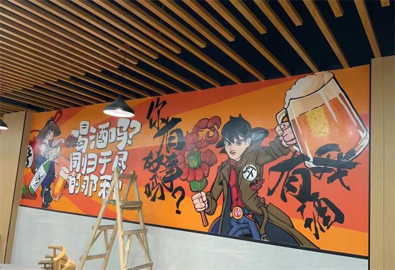 商业工装彩绘墙绘