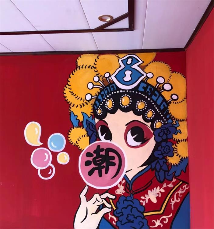 商业工装彩绘墙绘