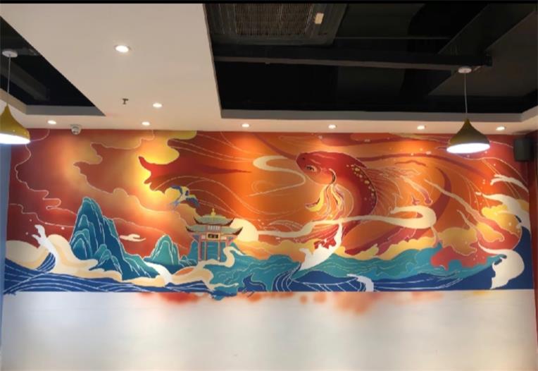 商业工装彩绘墙绘