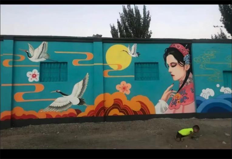 商业工装彩绘墙绘