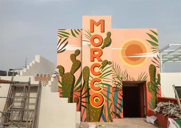 商业工装彩绘墙绘