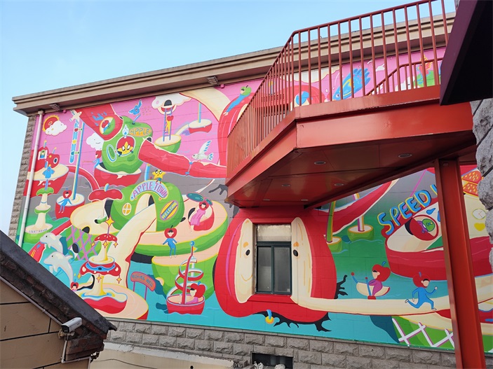 商业工装彩绘墙绘