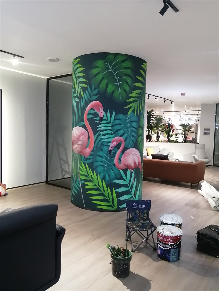 商业工装彩绘墙绘