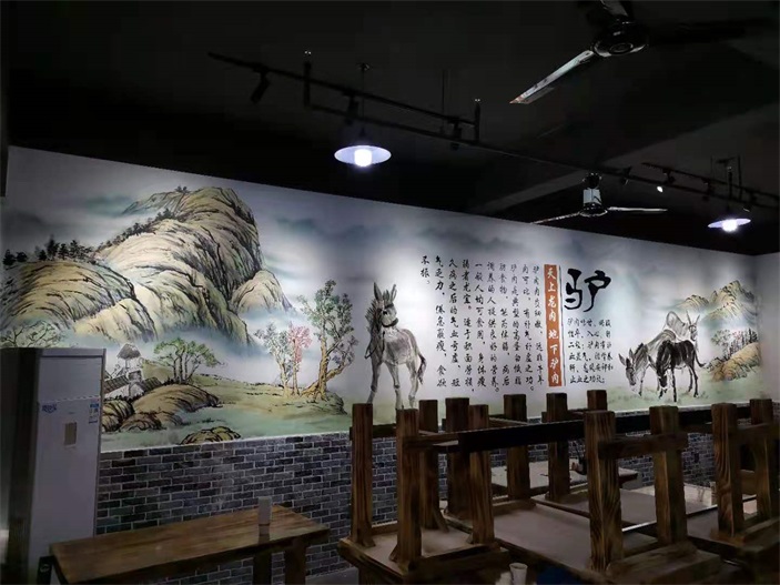 商业工装彩绘墙绘