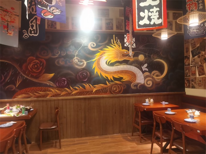 商业工装彩绘墙绘