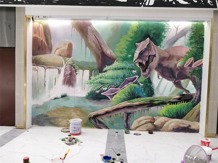 商业工装彩绘墙绘