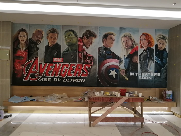 商业工装彩绘墙绘