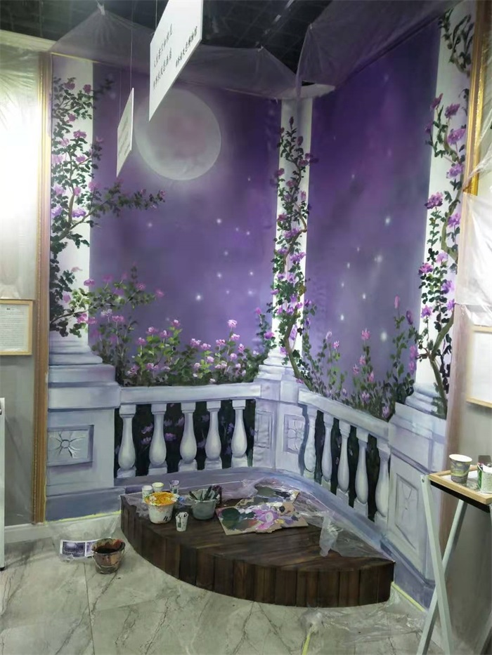 商业工装彩绘墙绘