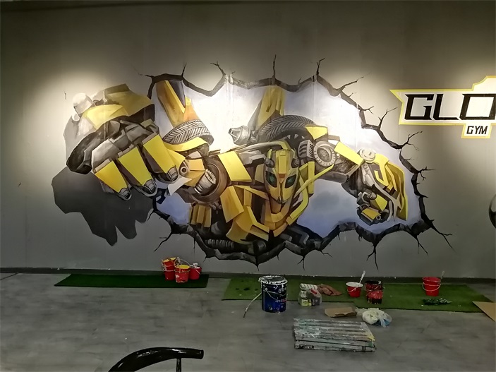 商业工装彩绘墙绘