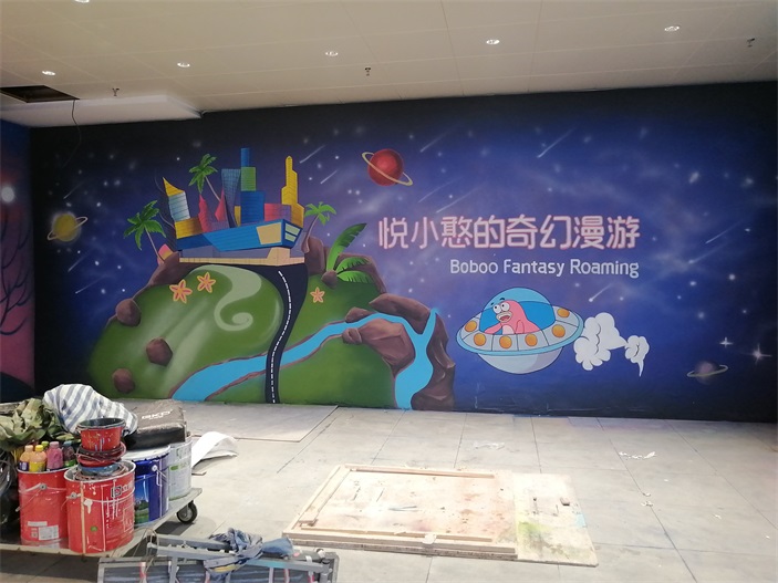 商业工装彩绘墙绘